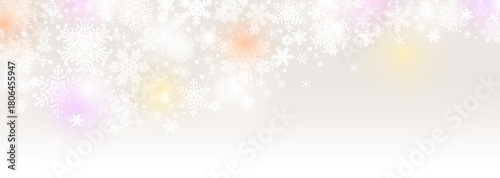 幻想的な冬の背景イラスト　雪の結晶のイルミネーション	