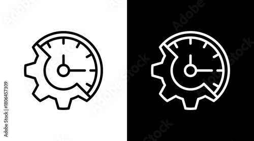 Time Management  White Icon Set Design