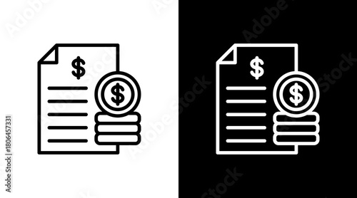 Budget Report  White Icon Set Design