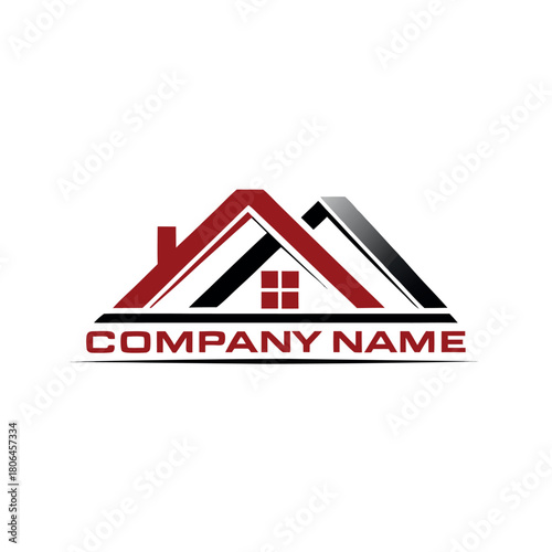 Real estate concept featuring a modern house logo icon and sign for property business sale