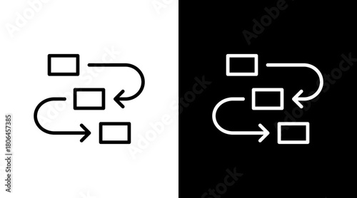 Workflow Process  White Icon Set Design