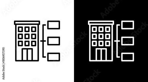 Company Hierarchy  White Icon Set Design
