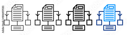 Information Flow Icon Different Style Outline Collection Set