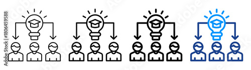 Team Knowledge Icon Different Style Outline Collection Set