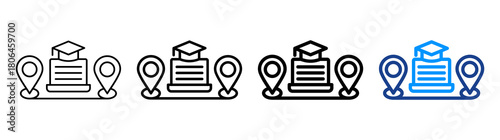 Distance Learning Icon Different Style Outline Collection Set