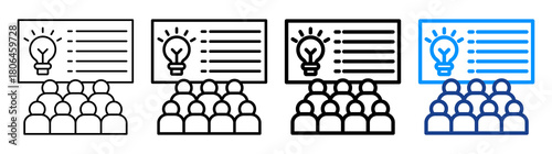 Group Class Icon Different Style Outline Collection Set