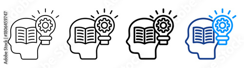 Knowledge Management Icon Different Style Outline Collection Set