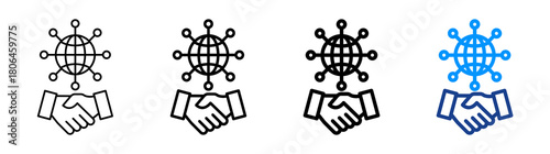 Collaboration Hub Icon Different Style Outline Collection Set