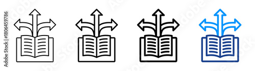 Learning Pathways Icon Different Style Outline Collection Set