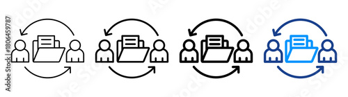 Sharing File Icon Different Style Outline Collection Set