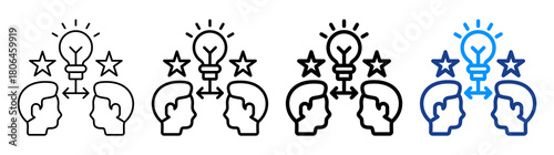 Shared Experience Icon Different Style Outline Collection Set