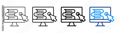 Online Library Icon Different Style Outline Collection Set