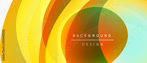 Abstract vector illustration. Smooth colorful layers create dynamic visual effect. Background features warm, cool tones. Text reads background design.