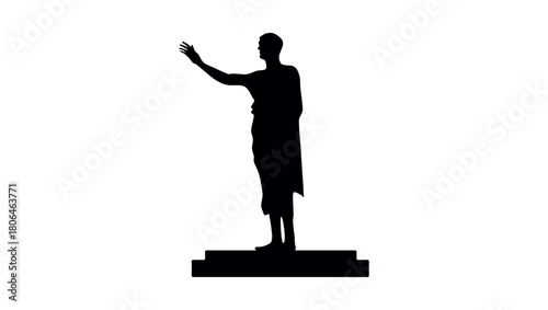 Orator symbol, black isolated silhouette