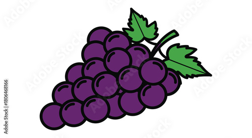 A simple cartoon illustration of a bunch of ripe purple grapes