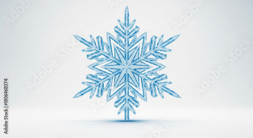 Intricate ice crystal snowflake, isolated on, showcasing delicate details and frosty elegance, perfect for winter and holiday themes