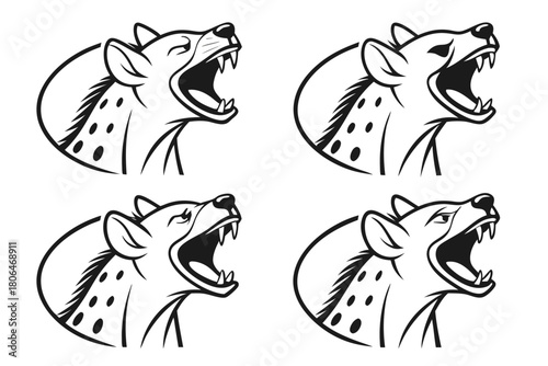 Wallpaper Mural Minimalist hyena laughing icon set Torontodigital.ca