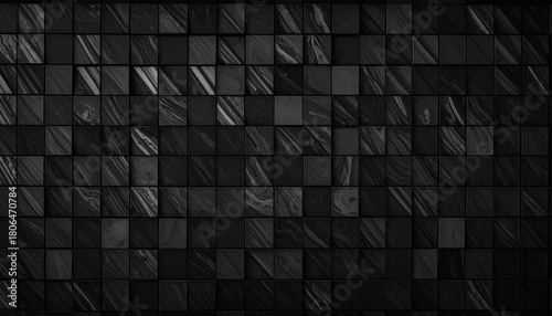 高級感あふれる黒大理石調のタイル壁面テクスチャ素材