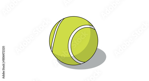 Colorful 3d tennis ball with shadow on a white background