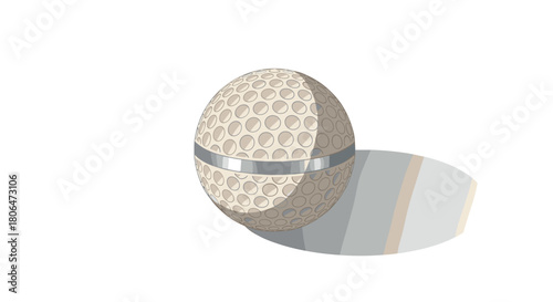 Realistic golf ball with detailed texture on white background