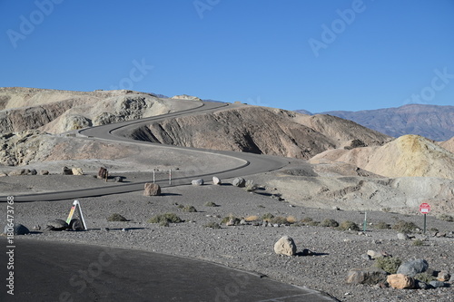 Pathway up to Zabriskie Point n the Amargosa range in Death Valley, California.