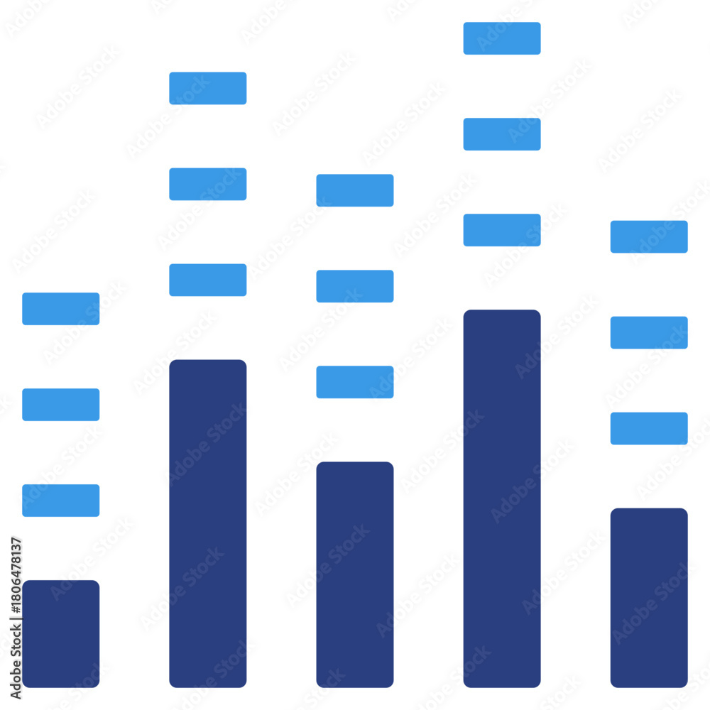 Fototapeta premium Equalizer Bars Icon Element For Design