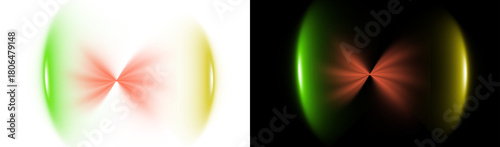 PNG image of Abstract light effect overlay PNG with green red yellow glow transpare