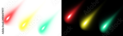 PMG image of Glowing colorful light trails overlay PNG transparent background