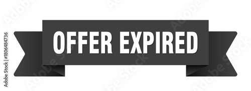 offer expired ribbon isolated on transparent background. offer expired ribbon