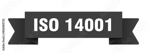 iso 14001 ribbon isolated on transparent background. iso 14001 ribbon