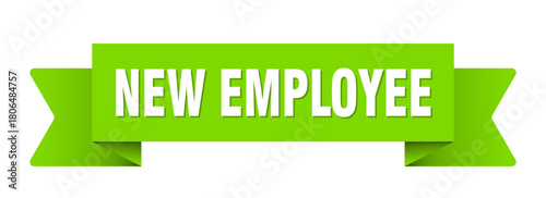 new employee ribbon isolated on transparent background. new employee ribbon