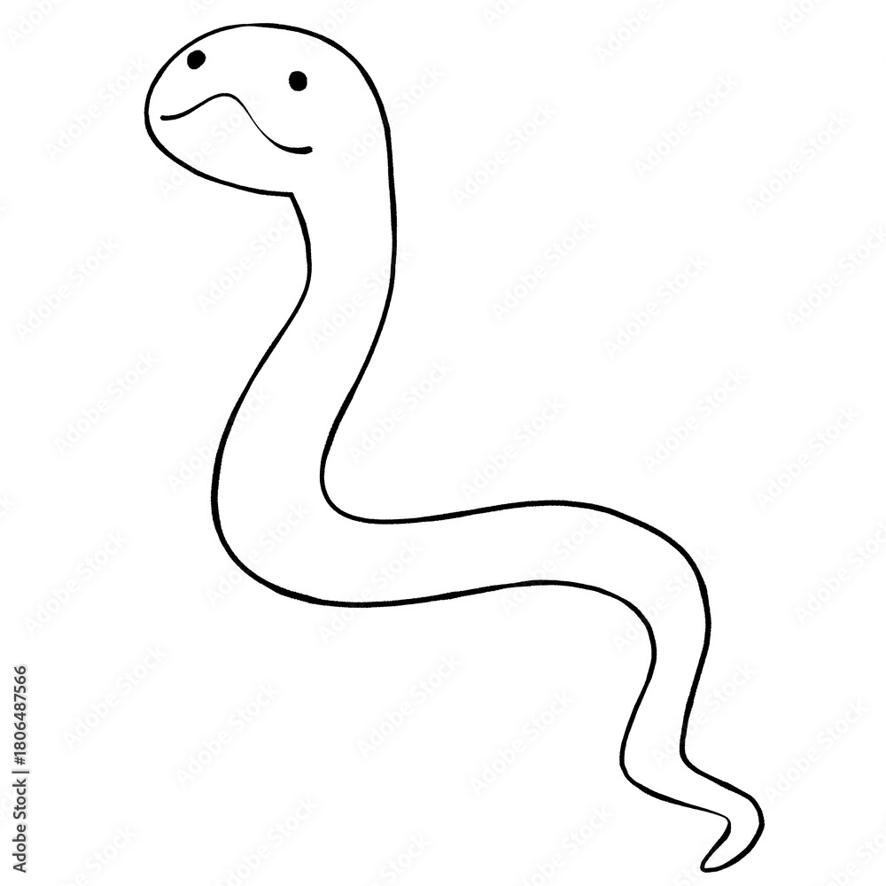 Fototapeta premium 白蛇のイラスト