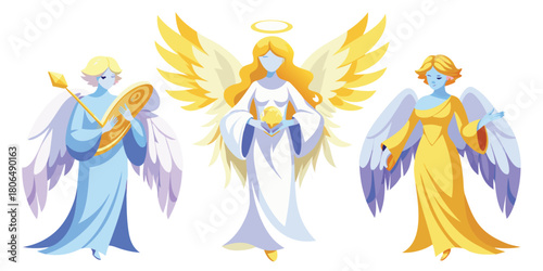 Angels heavenly divine ethereal spiritual angelic guardians wings halo light hope peace