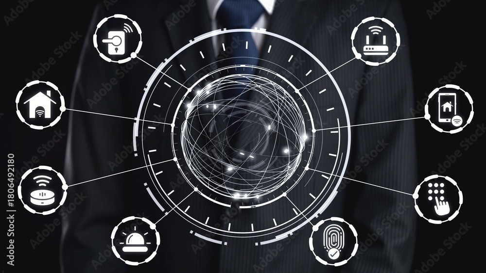 Obraz premium Concept of smart home automation enhances modern living. This innovative smart home system provides security, convenience, and control for a connected lifestyle. Gist