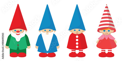 Gnomes dwarfs garden decoration fairytale fantasy christmas cute cartoon happy fun