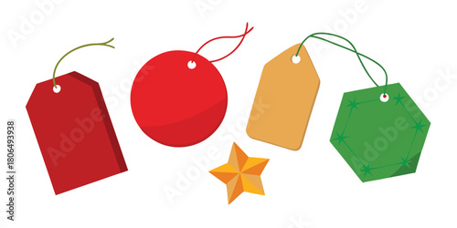 Gift tags price tags labels christmas sale discount promotion marketing retail
