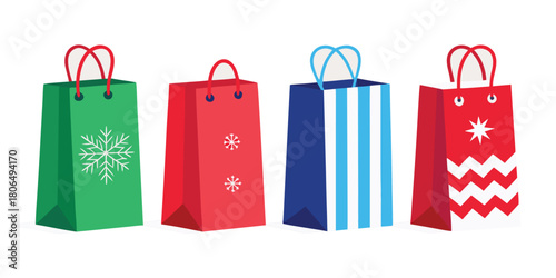Gift bags shopping presents holiday christmas retail sale winter festive season
