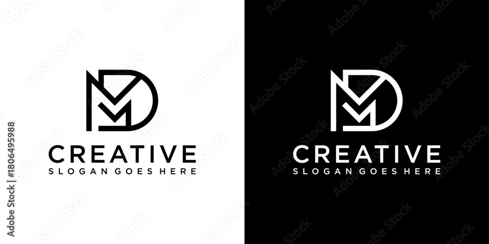 Naklejka premium MD or DM initial letter logo design vector