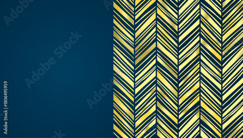 Award banner, luxury card with gold pattern on blue background. Abstract template for certificate, casino poster, premium card with geometric golden pattern, vector illustration