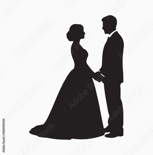 Couple Holding Hands Silhouette