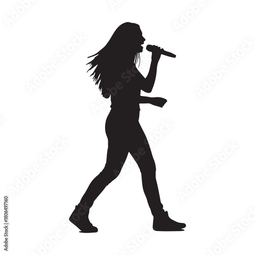 Female Singer Performing Silhouette
