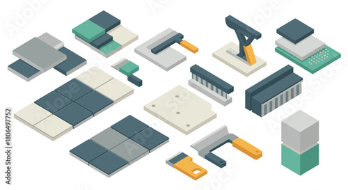 Isometric construction tools and building blocks for modern architecture design