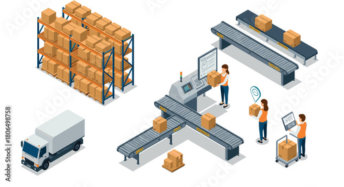 Warehouse automation isometric conveyors and storage solutions for modern logistics