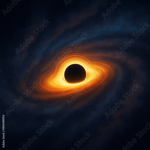 Vector Illustration of the Galactic Core with a Real Black Hole