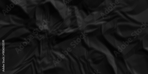 Dark black crumpled paper background. old paper wrinkle texture pattern. cardboard wrinkled arts craft and Seamless black crumpled paper.	