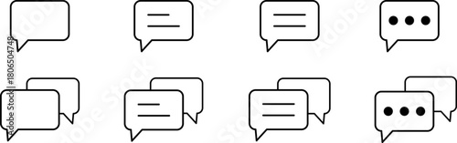Collection of speech bubbles and chat icons