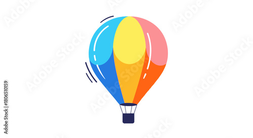 Colorful Hot Air Balloon Illustration for Travel and Adventure