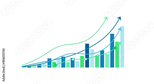 Visual representation of growth and success using vibrant bar chart illustration