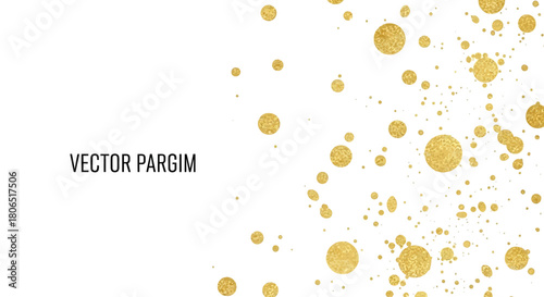 Luxurious golden dots scattered on a crisp white background create a festive elegance