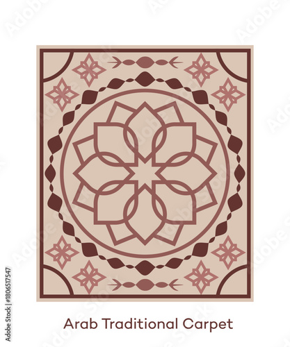 Arab Traditional Carpet  Geometric Islamic Pattern Illustration